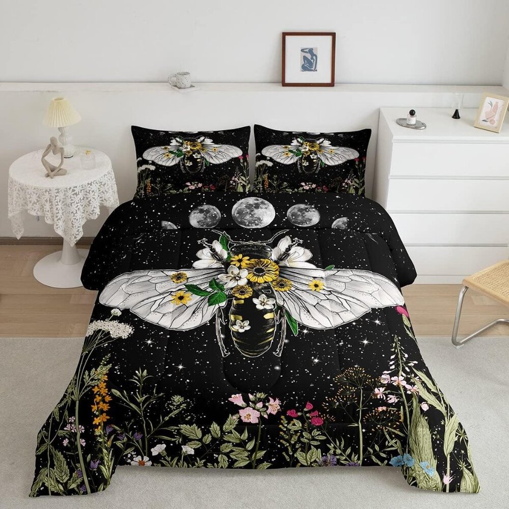Wildflower Bee Bedding Set Queen Size